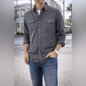 NWT Grizzly Mountain Double Brushed Chamois Button Up Shirt Men's Size XXL Gray